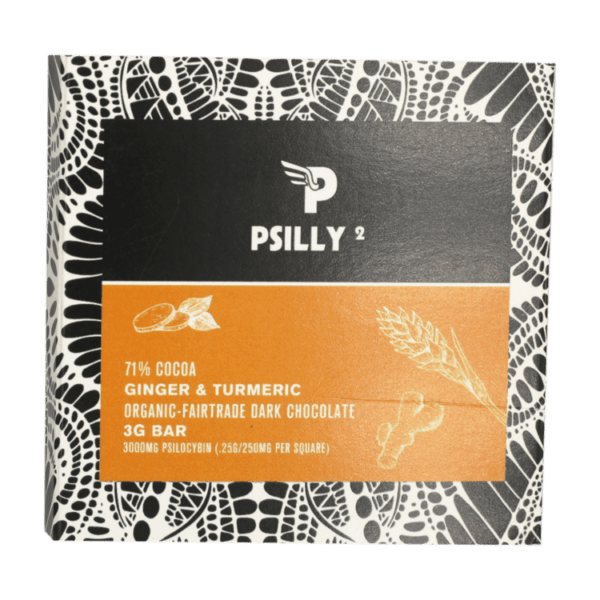 Psilly - Dark Chocolate Bar - Ginger & Turmeric | Magic Mushrooms Online Canada