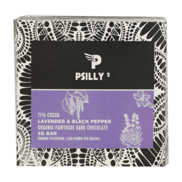 Psilly - Dark Chocolate Bar - Lavender & Black Pepper | Magic Mushrooms Online Canada